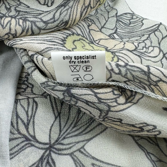 Anthropologie Blank London Dress Womens XS Gray Floral Flounce Maxi Wrap - Picture 10 of 14